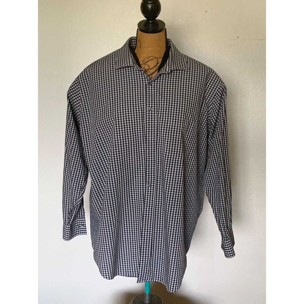 Shaquille O’Neal XLG Cooling Stretch Long Sleeve Button Down Shirt, 17.5 37/38